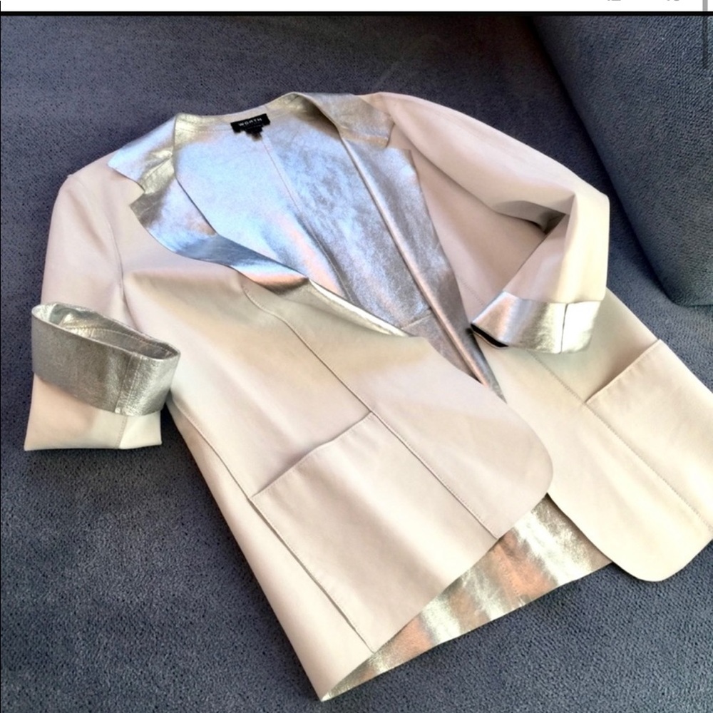 100% genuine leather jacket, reversible